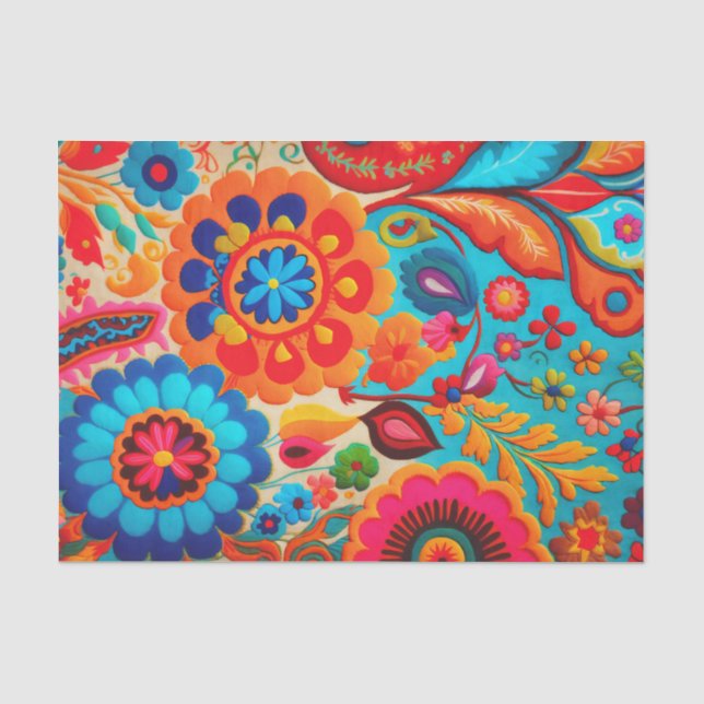 Papier Mousseline NOUVEAU BOHEMIA 1 beau papier décolleté vibrant (Recto)
