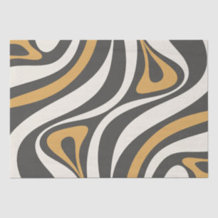 Papier Mousseline Nouveau Motif Abstrait Groove Retro
