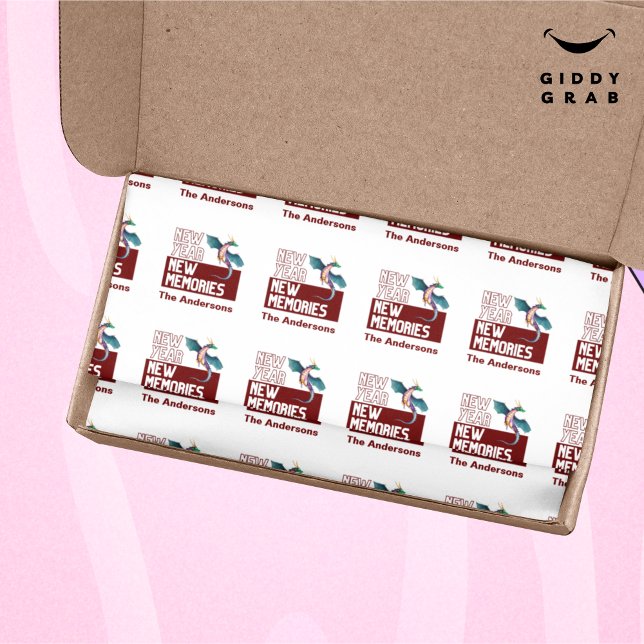 Papier Mousseline Nouvel An Nouveautés Dragon Cherry Red (Créateur téléchargé)