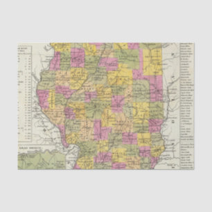 Papier Mousseline Nouvelle carte de l'Illinois