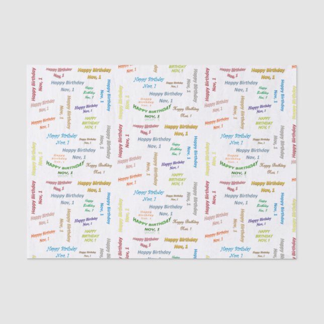 Papier Mousseline Novembre 1er Anniversaire Tissus (Recto)