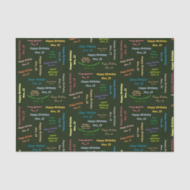 Papier Mousseline Novembre, 25 Anniversaire Tissue Paper (Recto)