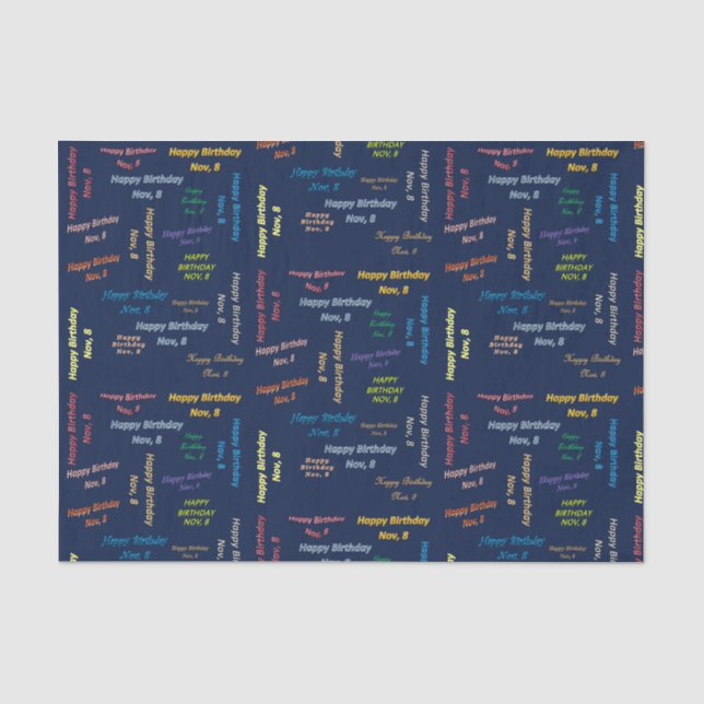 Papier Mousseline Novembre 8 Anniversaire Tissue Paper (Recto)