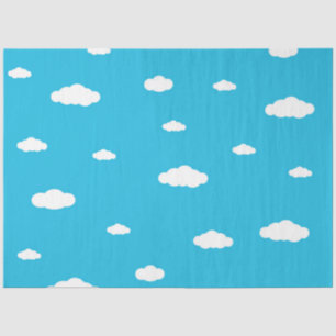 Papier Mousseline Nuages blancs sur ciel bleu clair