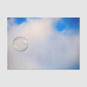 Papier Mousseline Nuages Bulles Beau Ciel Bleu Blanc