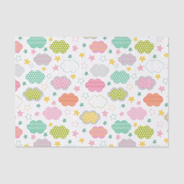 Papier Mousseline Nuages colorés (Recto)