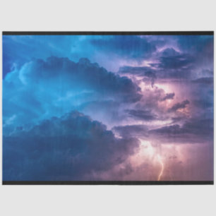 Papier Mousseline Nuages de tempête Ciel de nuit Découpage Tissu