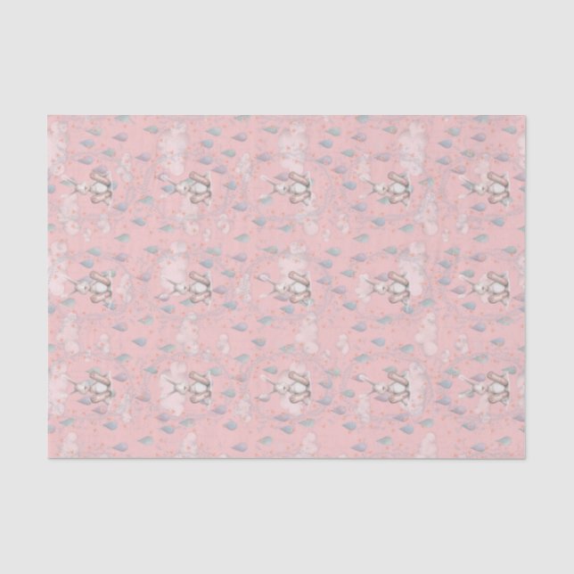 Papier Mousseline Nuages et gouttes d'eau de rosée de Bunny (Recto)