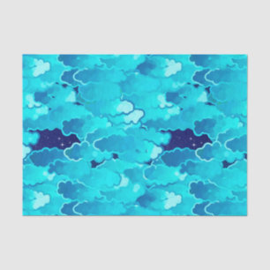 Papier Mousseline Nuages japonais, même le ciel, la turquoise et