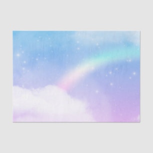 Papier Mousseline Nuages pastel magiques et arc-en-ciel