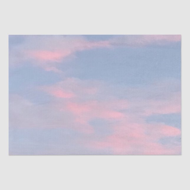 Papier Mousseline Nuages roses personnalisables (Recto)