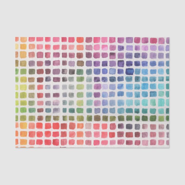 Papier Mousseline Nuancier arc-en-ciel (Recto)