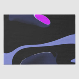 Papier Mousseline Nuit de la Comète : Bleu Abstrait, Violet & Noir