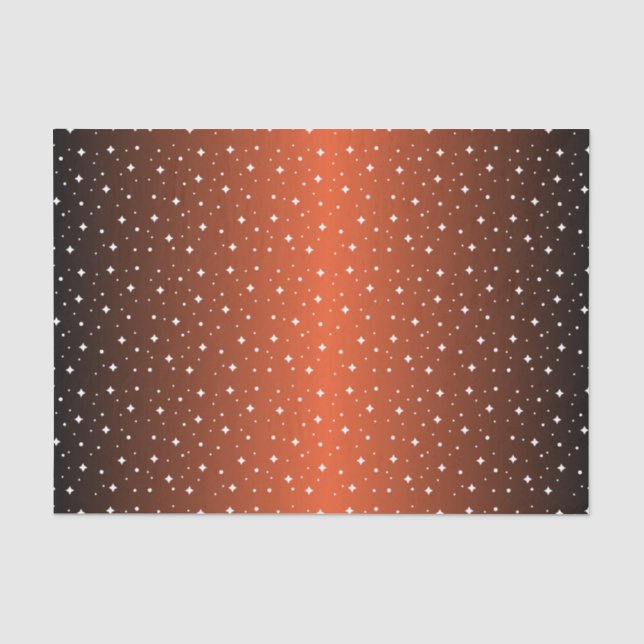 Papier Mousseline Nuit étoilée dans l'orange brulé (Recto)