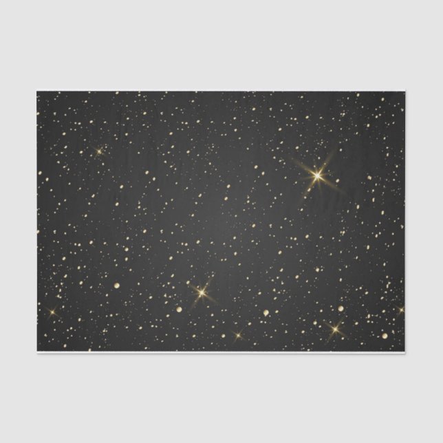 Papier Mousseline Nuit étoilée noire Galaxie Abstraite (Recto)