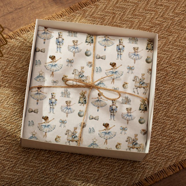 Papier Mousseline Nutcracker aquarelle Noël Motif (Créateur téléchargé)