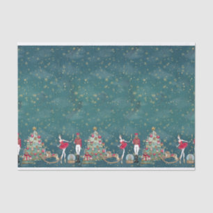 Papier Mousseline Nutcracker Ballet Dancer Green Christmas