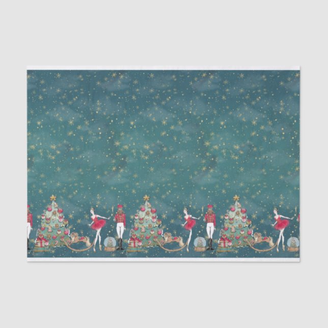 Papier Mousseline Nutcracker Ballet Dancer Green Christmas (Recto)
