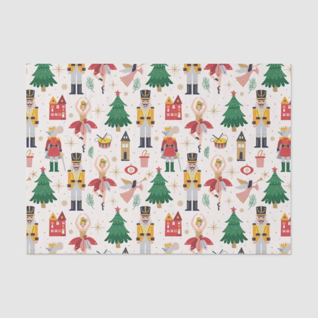 Papier Mousseline Nutcracker Ballet Motif de vacances (Recto)