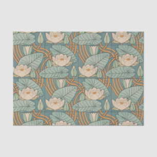 Papier Mousseline Nymphéas Art Nouveau Naturel