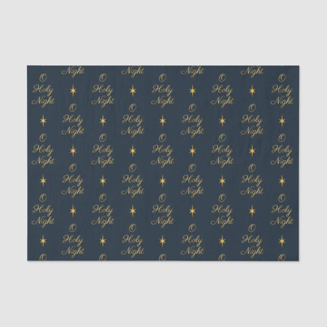 Papier Mousseline O Holy Night Navy & Gold (Recto)