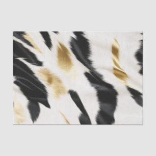 Papier Mousseline Occidental Black White Glam Gold Cowhal Anniversai