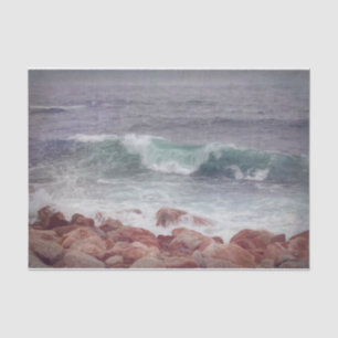Papier Mousseline Ocean Beach Waves Turquoise Nautical Art numérique