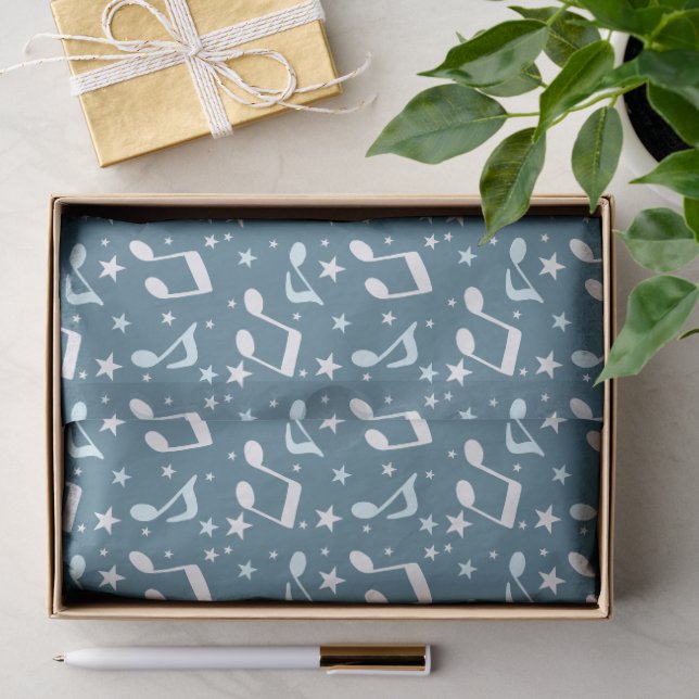 Papier Mousseline Océan de musique en motif (Cadeau)