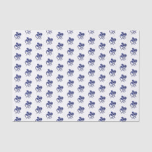 Papier Mousseline Octopus bleu et blanc
