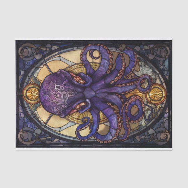 Papier Mousseline Octopus en verre tendu (Recto)