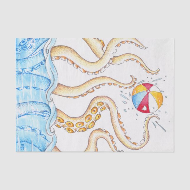 Papier Mousseline Octopus Jouer Beach Ball (Recto)