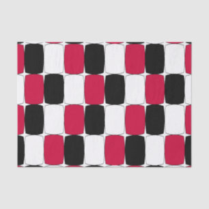 Papier Mousseline OEil de poisson noir, blanc et rouge