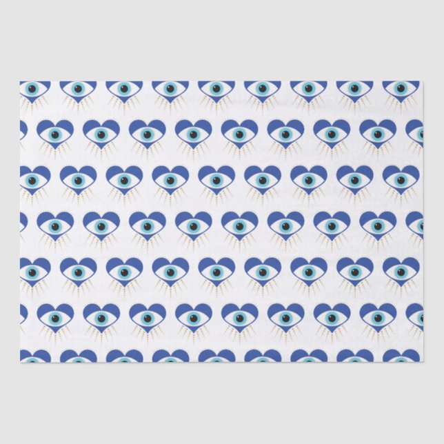 Papier Mousseline Oeil mal grec du coeur (Recto)
