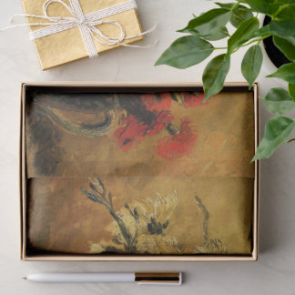 Papier Mousseline Œillets rouges et blancs par Vincent van Gogh