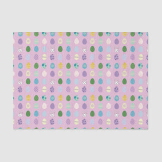 Papier Mousseline Oeufs colorés à motifs de lapins de Pâques
