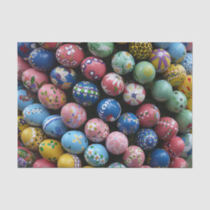 Papier Mousseline Oeufs de Pâques peints à la main colorés