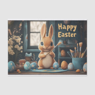 Papier Mousseline Oeufs de peinture de lapin de Pâques mignons : Art