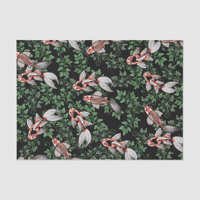 Papier Mousseline Oeuvre de Koi Pond Fish (Recto)