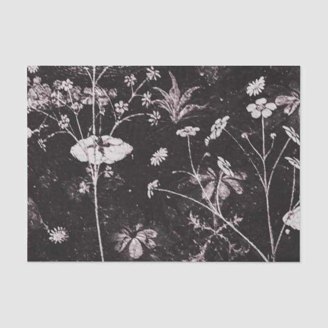Papier Mousseline OEuvre florale sombre (Recto)