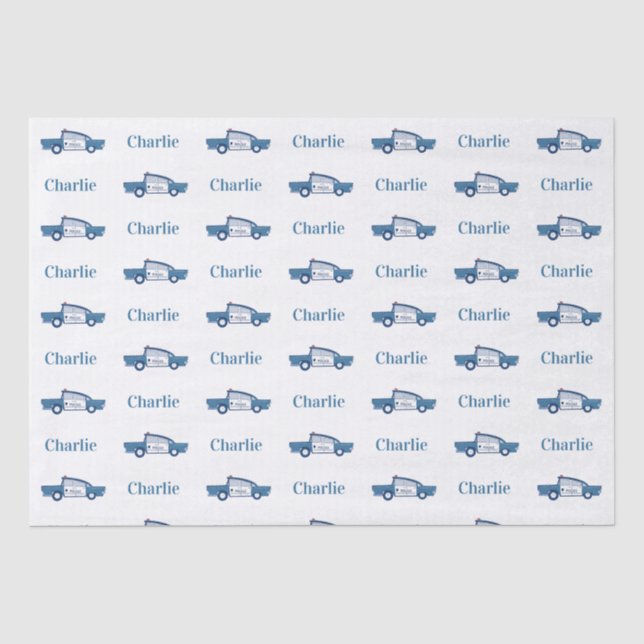 Papier Mousseline Officier de police bleu fête d'anniversaire Person (Recto)