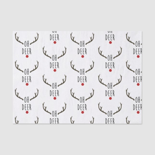 Papier Mousseline OH DEER Reindeer Noël Fête Festive de Noël (Recto)
