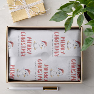 Papier Mousseline Oie Canard de Noël à l'aquarelle personnalisée