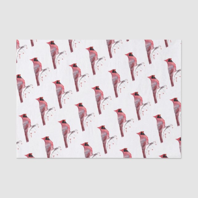 Papier Mousseline Oiseau cardinal rouge (Recto)