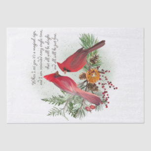 Papier Mousseline Oiseau Cardinal Rouge Qui Se Souvient De Vous En D