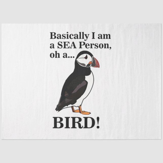 Papier Mousseline Oiseau de mer Puffin Anniversaire amusant (Recto)