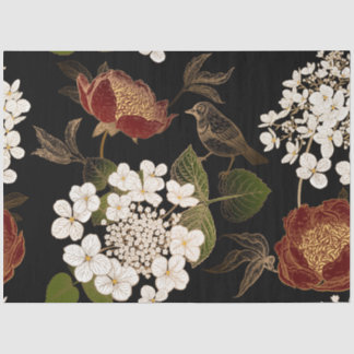 Papier Mousseline Oiseau en fleur