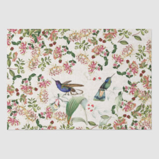 Papier Mousseline Oiseaux de colibri Fleurs de lait Papier de tissus