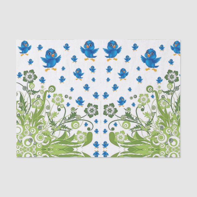 Papier Mousseline Oiseaux de papier de tissu décoratif (Recto)