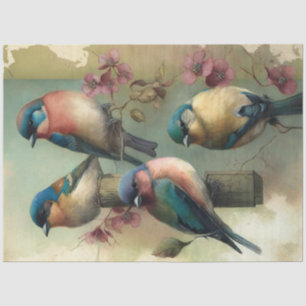 Papier Mousseline Oiseaux et fleurs Ephemera Design Series #6