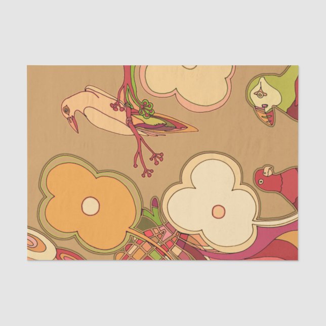 Papier Mousseline Oiseaux lunaires (Recto)